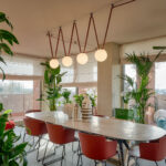 lampadario plafoniere sferiche sospese illuminazione attico Modena